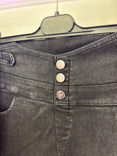 Load image into Gallery viewer, KMO DEBBIE high waisted denim jegging with button detail and back pockets - 28&#39;&#39;
